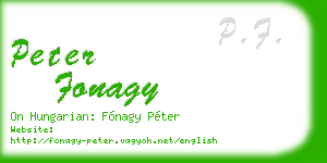 peter fonagy business card